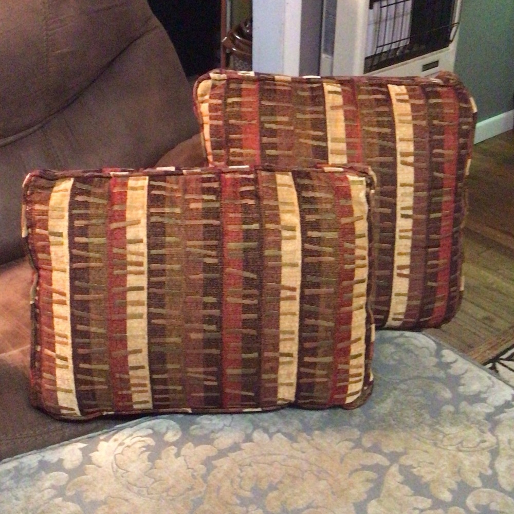 Striped Brown and Tan Throw Pillows